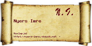 Nyers Imre névjegykártya